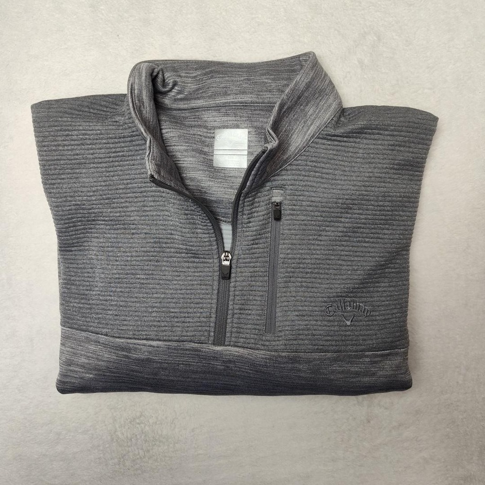 Callaway Sweatshirt Mens 2XL Gray Golf 1/4 Zip Pullover Lined Pockets Tagless